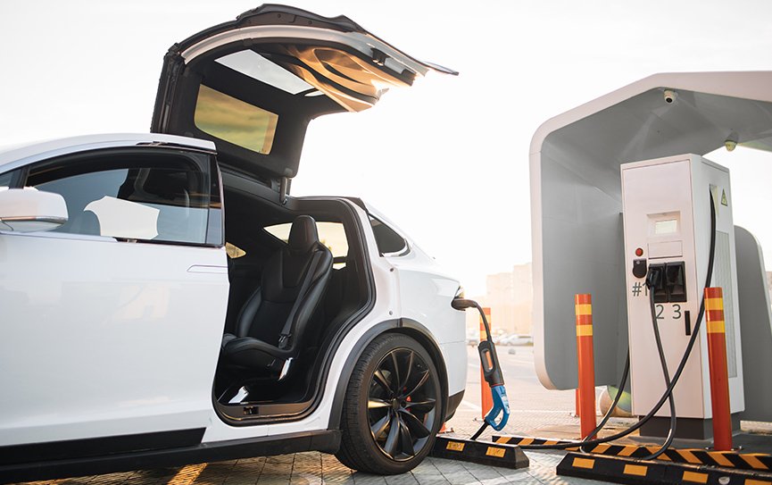 modern electric car charging at outdoors ev statio 2023 03 17 23 18 45 utc